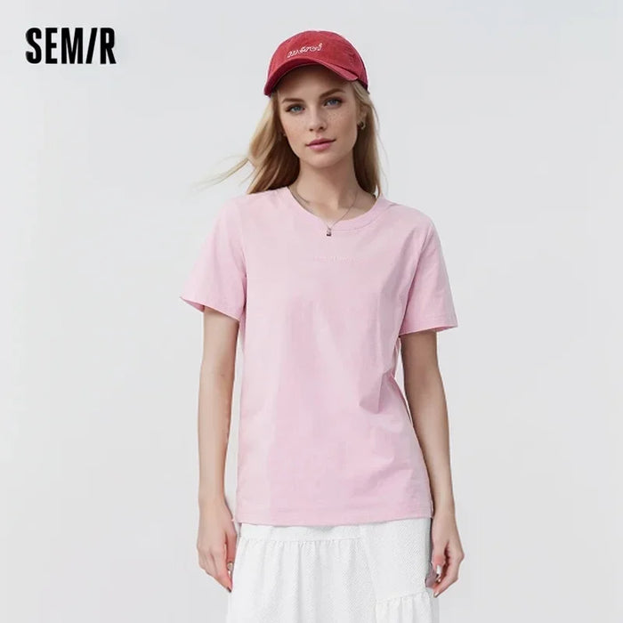 SemirT Shirt Women Letter Base Drop Shoulder