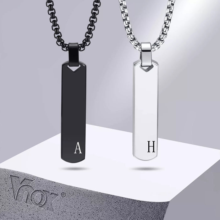 Vnox Initial Bar Necklace for Men