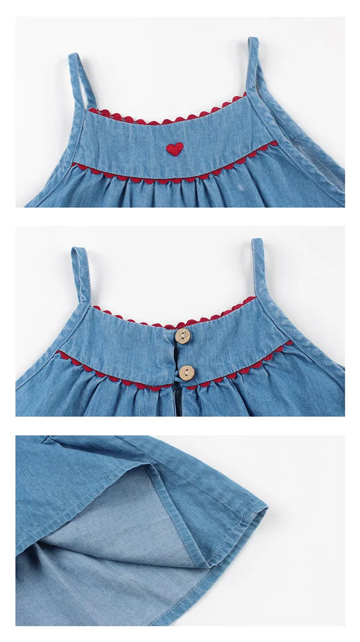 Summer Toddler Girl Denim Dress Fashion Girls Dresses Baby Girl Holiday Dress